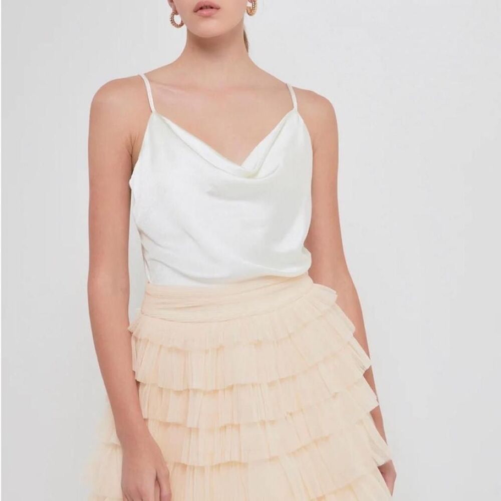 Endless-rose Women's Cream and White Skirt